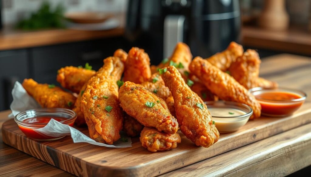 air fry frozen chicken wings