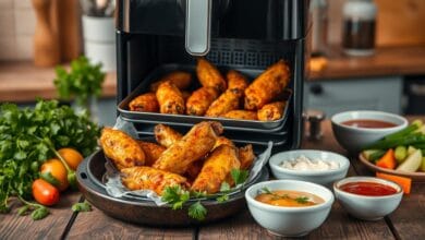 air frying frozen chicken wings
