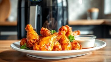 air frying frozen chicken wings