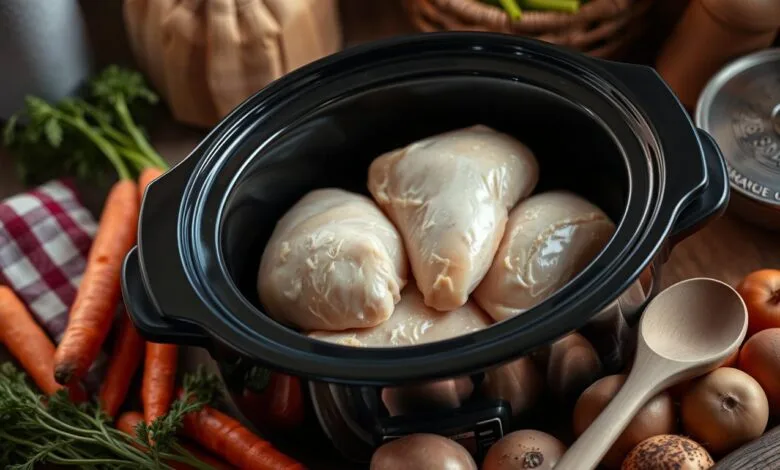 crockpot frozen chicken